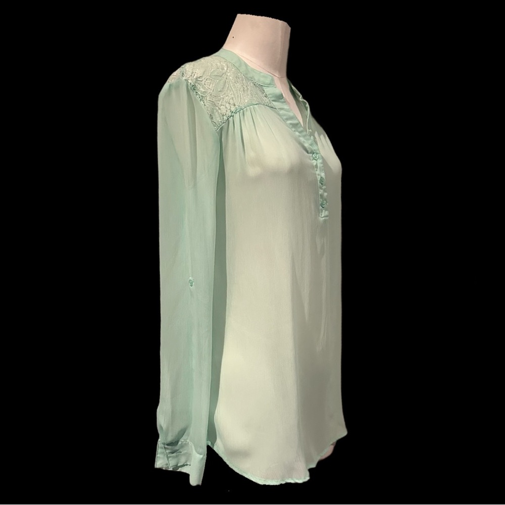 Elegant Sheer Mint Green Women's Top